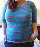 Raglanify Pullover by Clare Lee in bobby blue and coral