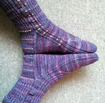 Hand knit socks knit with Malabrigo Sock Yarn color abril