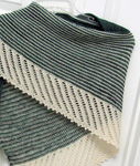 Hank knit striped scarf/shawl with Malabrigo Merino Sock Yarn color aguas