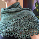 Hank knit scarf/shawl with Malabrigo Merino Sock Yarn color aguas
