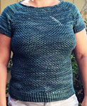 Hank knit pullover sweater with Malabrigo Merino Sock Yarn color aguas