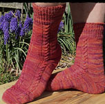 Hand-knit socks with Malabrigo merino Sock Yarn color archangel