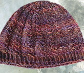 Hand-knit hat with Malabrigo merino Sock Yarn color archangel