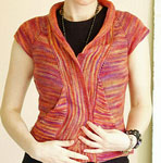and-knit  Sweater Vest with Malabrigo merino Sock Yarn color archangel