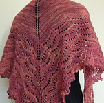 Hand-knit scarf/shawl with Malabrigo merino Sock Yarn color archangel