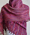 Hand-knit scarf/shawl with Malabrigo merino Sock Yarn color archangel