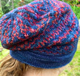 Hand knit fair isle hat knit with Malabrigo Sock yarn color azules & archangel