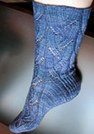 Hand knit socks knit with Malabrigo Sock yarn color azules