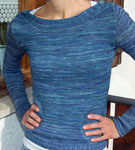 Hand knit pullover knit with Malabrigo Sock yarn color azules