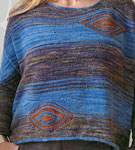 hand knitted pullover made with Malabrigo Sock Yarn  color candombe