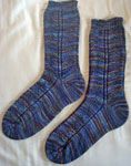 hand knitted sox made with Malabrigo Sock Yarn  color candombe