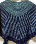 Hand knit striped scarf/shawl knit with Malabrigo sock yarn cote d azure and aguas