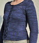Hand knit cardigan sweater knit with Malabrigo sock yarn cote d azure