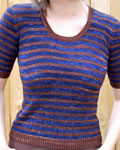 Hand knit striped pullover knit with Malabrigo sock yarn cote d azure