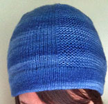 Hand knit hat with Malabrigo Merino Sock Yarn color impressionist sky