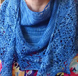 Hand knit shawl/scarf with Malabrigo Merino Sock Yarn color impressionist sky
