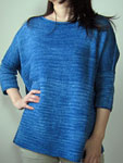 Hand knit pullover sweater with Malabrigo Merino Sock Yarn color impressionist sky