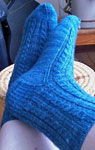 Hand knit socks with Malabrigo Merino Sock Yarn color impressionist sky