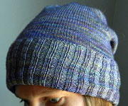 Hand knit cap/hat with Malabrigo Merino Sock Yarn color indiecita