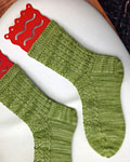 Hand-knit socks with Malabrigo Merino Sock Yarn color lettuce