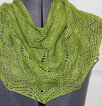 Hand-knit scarf with Malabrigo Merino Sock Yarn color lettuce