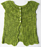 Hand-knit sweater vest with Malabrigo Merino Sock Yarn color lettuce