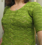 Hand-knit pullover sweater with Malabrigo Merino Sock Yarn color lettuce