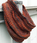 Hand-knit cowl neck scarf with Malabrigo Merino Sock Yarn color marte