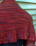 Hand-knit scarf/shawl with fringe using Malabrigo Merino Sock Yarn color marte