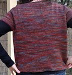 Hand-knit cardigan sweater with Malabrigo Merino Sock Yarn color marte