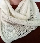 Malabrigo Merino Sock Yarn color natural hand-knitted lacey shawl/scarf