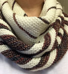 Malabrigo Merino Sock Yarn colors natural and pocion hand-knitted garter stitch  shawl/scarf