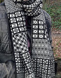 Malabrigo Merino Sock Yarn colors natural and black  knitted shawl/scarf