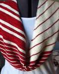 Malabrigo Merino Sock Yarn colors ravelry red and natural hand knitted striped shawl/scarf