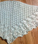Malabrigo Merino Sock Yarn color natural hand-knitted lacey shawl/scarf
