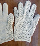Hand-knit Norwegian gloves with Malabrigo Merino Sock Yarn color natural