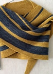 Hand-knit sstriped shawl/scarf using Malabrigo Merino Sock Yarn color persia and ochre