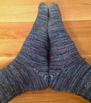 Hand-knit socks using Malabrigo Merino Sock Yarn color persia