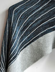 Hand-knit striped shawl/scarf using Malabrigo Merino Sock Yarn color persia and grey
