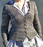 Malabrigo Sock Yarn color playa knit peplum cardigan sweater