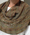 Hand-knit lace shawl/scarf made with Malabrigo Merino Sock Yarn color primavera