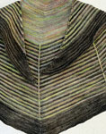 Hand-knit striped shawl/scarf made with Malabrigo Merino Sock Yarn colors primavera and alcaucil