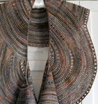 Hand-knit shawl/scarf made with Malabrigo Merino Sock Yarn color primavera