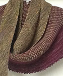 Hand-knit multi-color shawl/scarf made with Malabrigo Merino Sock Yarn colors primavera and rayon vert