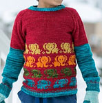 Malabrigo Sock Yarn color ravelry red knit boy's pullover sweater