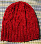 Malabrigo Sock Yarn color ravelry red knit cabled hat