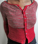 Malabrigo Sock Yarn color ravelry red knit striped cardigan sweater