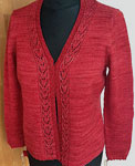 Malabrigo Sock Yarn color ravelry red knit cabled cardigan sweater