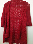 Malabrigo Sock Yarn color ravelry red knit long cardigan sweater