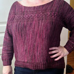 Hand knit pullover sweater with Malabrigo sock yarn rayon vert
